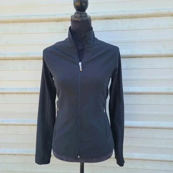 Women’s Black Lucy Tech Athletic Full Zip Long Sleeve Stretch Full Zip Dry sz M - Picture 1 of 9